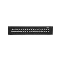 Amphenol BNC 75 Ohm Patch Panel  2U 2X20  Black Metal Unloaded