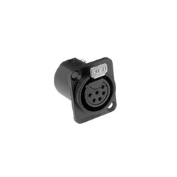 Amphenol Metal D Panel 6 Socket Black