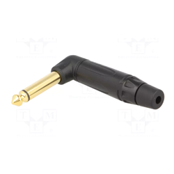 Amphenol 1/4 Inch Phone Plug Musician Series II Mono RA 90 degree  Black Gold Contact Plating