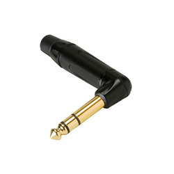 Amphenol M Series II 1/4 Inch Phone Plug  TRS  90 degree  Black  Gold Contact Plating