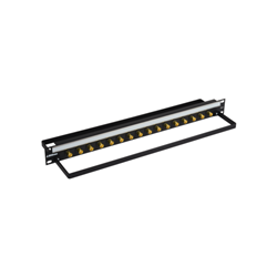 Bittree 12G+ BNC Coaxial Bulkhead Patch Panel - 1 RU 1x16 Connectors BNC to BNC 20 Ghz 1 Designation Strip