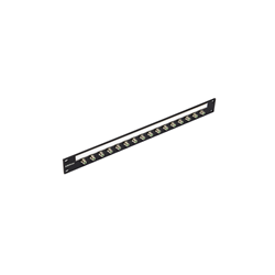 Bittree F Connector Bulkhead Panel - 1 RU 1x16 Connectors F to F  1 Designation Strip