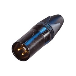 Neutrik Male 3 Pin Line Connector  Black with Gold Pins