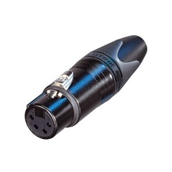 Neutrik Female 4 Pin Line Connector - Black with Gold Pins