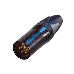 Neutrik Male 4 Pin Line Connector - Black with Gold Pins