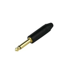 Amphenol 1/4 Inch Phone Plug STR Mono Black Gold