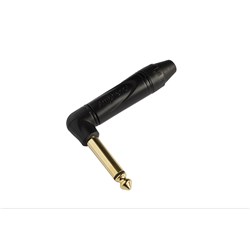 Amphenol 1/4 Inch Phone Plug 90 degree Mono Black Gold