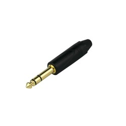 Amphenol 1/4 Inch Phone Plug STR Stereo Black Gold