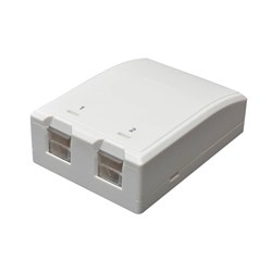R&M Surface Mount Box 2x1 Port Keystone Shuttered White