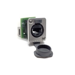 Amphenol XLRnet D Type Feedthrough Cat5E Black IP54