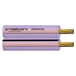 Roadworx RW520213Cl Speaker Cable 2 Conductor Flat 13 AWG Clear 100m Reels