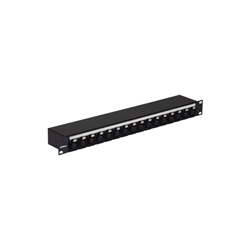Bittree Bulkhead Patch Panel - 1 RU 1x16 Connectors XLR to E3 16 Female XLRs 1 Designation Strip