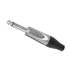 Amphenol 1/4 Inch Phone Mono RA 90 degree Plug Black