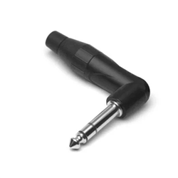 Amphenol 1/4 Inch Phone Stereo RA 90 degree Plug Black