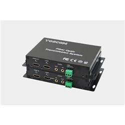 VOSCOM HDMI Fiber Optic Converter with Duplex Audio and RS232 Data  4K@60Hz (4:4:4) HDMI 2.0