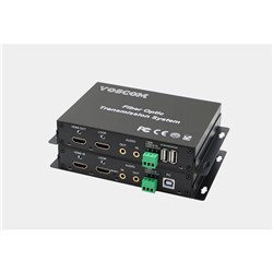 VOSCOM KVM HDMI Fiber Optic Extender with 1 Duplex Audio and RS232 Data and USB 4K@60Hz (4:4:4) up to 18Gbps HDMI 2.0