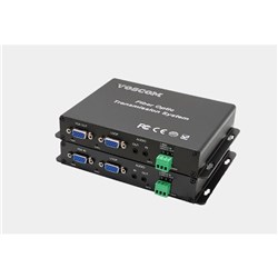 VOSCOM VGA over Fiber Extender with 1 Duplex Stereo Audio and RS232 Data  1080p