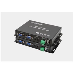 VOSCOM VGA KVM to Fiber Converter with 1 Duplex Stereo Audio and RS232 Data and USB  1080p