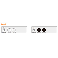 VOSCOM 2-Channel Simplex Balanced Audio over Fiber Extender - XLR Connector - Line Level