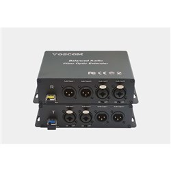 VOSCOM 2-Channel Duplex Analog Balanced Audio over Fiber - XLR-COMBO Connector - Microphone Level