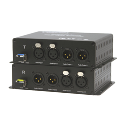 VOSCOM 4-Channel Simplex Balanced Audio over Fiber Extender - Line Level with XLR Connector