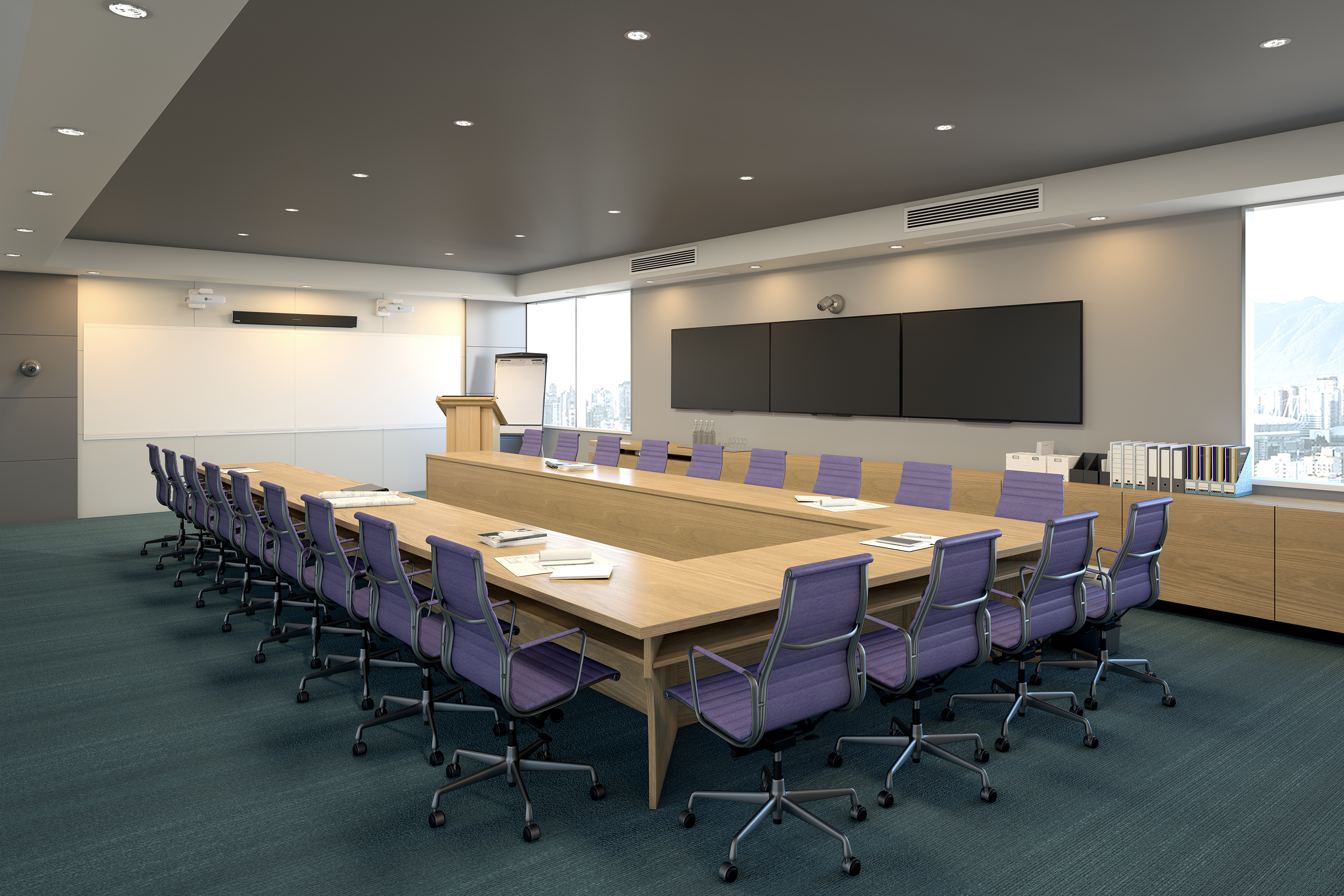 Nureva HDL410 audio system in an extra-large meeting room